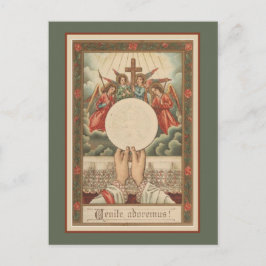Postal Masa católica Sacerdote de misa latina manos relig