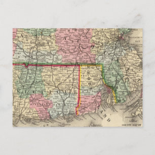Postal Masa, Conn, mapa de RI de Mitchell