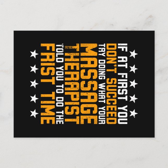 Postal Masaje gracioso Masaje Terapista Masseur (Anverso)