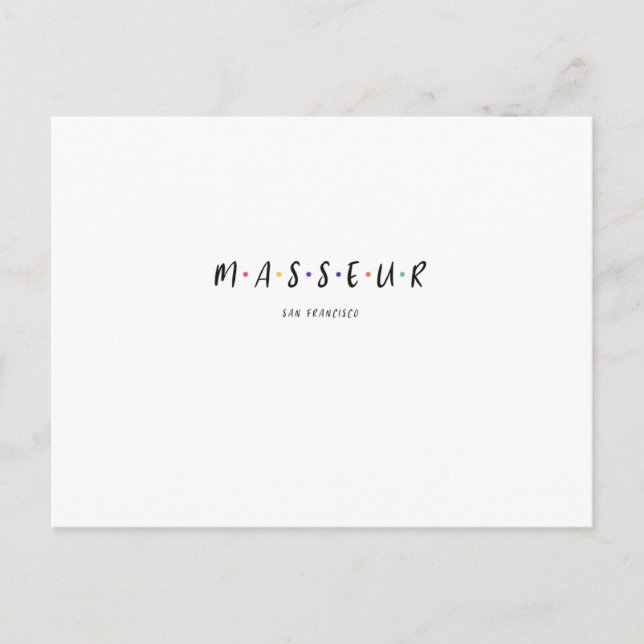 Postal Masaje Masseur (Anverso)