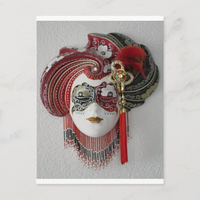 Postal Máscara cerámica veneciana (Anverso)