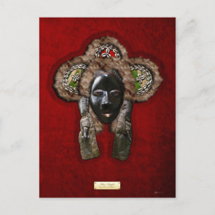 Postal Máscara Dan Dean-Gle sobre terciopelo rojo