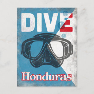 Postal Máscara de buceo Scuba de Honduras