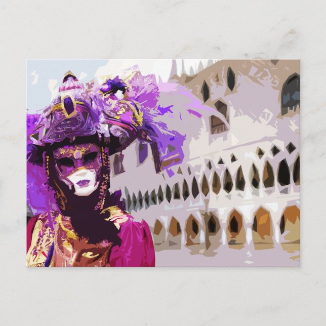Postal Máscara de Carnaval de Venecia (Anverso)