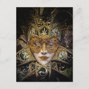 Postal Máscara de carnaval veneciana