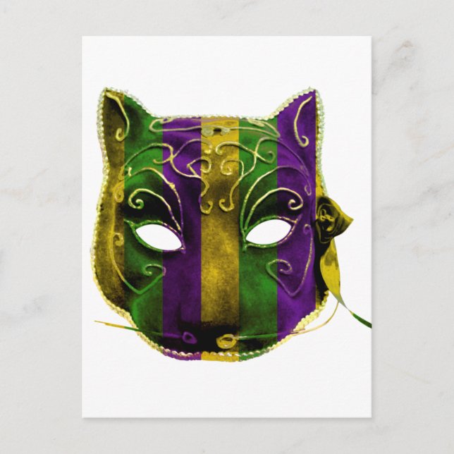 Postal Máscara de Catwoman Mardi Gras (Anverso)