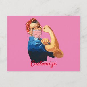 Postal Máscara de empoderamiento femenino Thunder_Cove