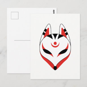 Postal Máscara de Fox de Kitsune
