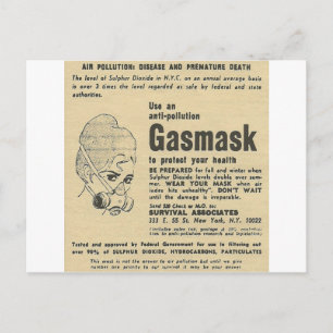 Postal máscara de gas