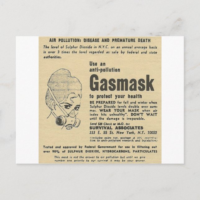 Postal máscara de gas (Anverso)