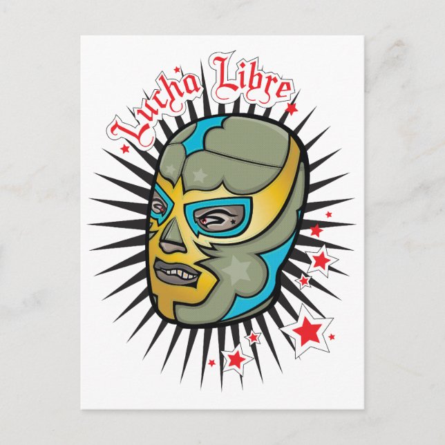 Postal Máscara de Lucha Libre Mexicana (Anverso)