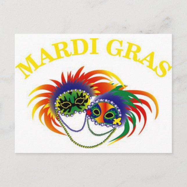 Postal Máscara de Mardi Gras (Anverso)