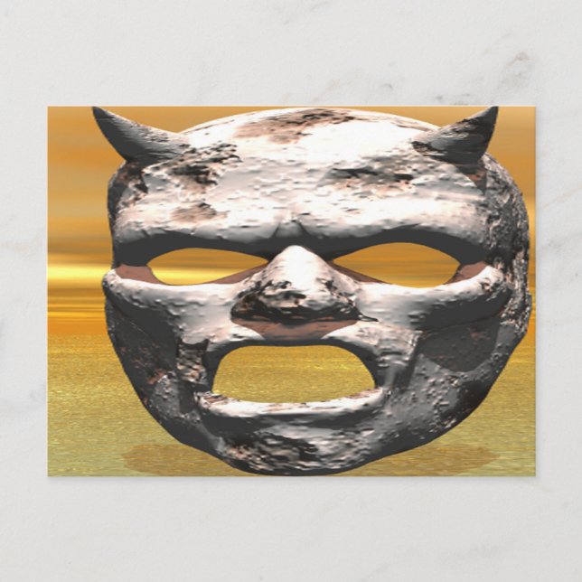 Postal Máscara de piedra (Anverso)