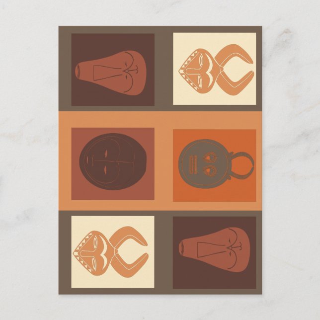 Postal máscara de tribu africana (Anverso)