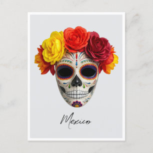 Postal Máscara del Día de los Muertos en México