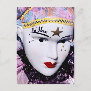 Postal Máscara del Mardi Gras de Nueva Orleans