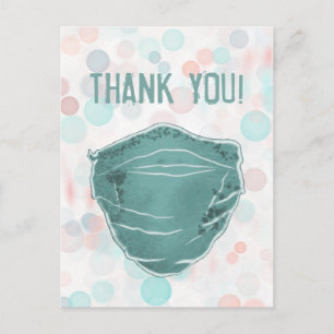 Postal máscara facial de agradecimiento