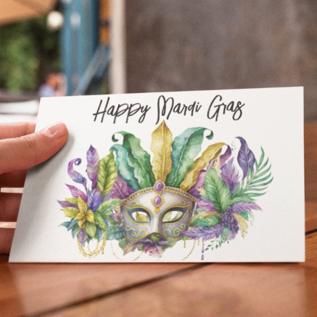 Postal Máscara Feliz de Mardi Gras (Subido por el creador)