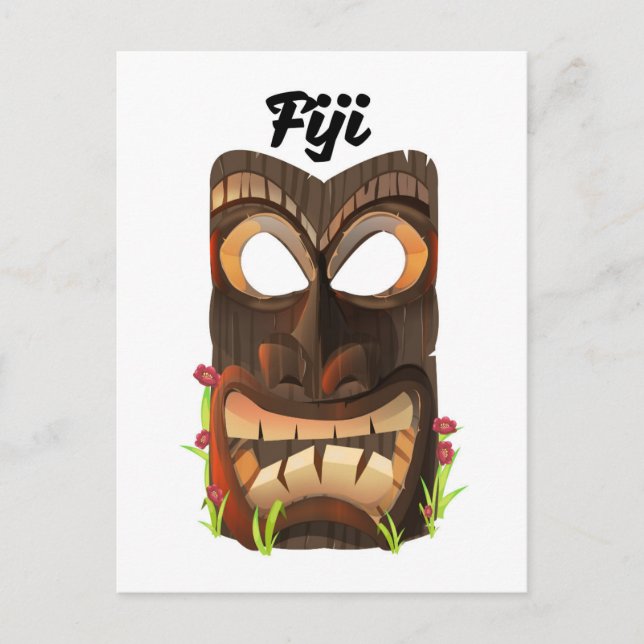 Postal máscara tallada de Fiji (Anverso)