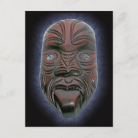 Máscara tallada maorí - Postcard