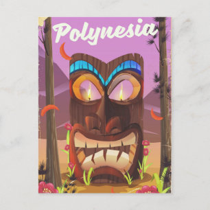 Postal Máscara Tiki de Polinesia