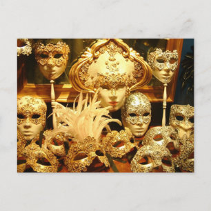 Postal Máscaras de carnaval de Venecia
