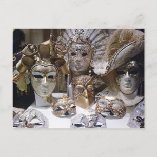Postal Máscaras de carnaval de Venecia