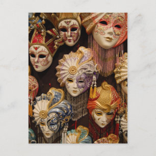 Postal Máscaras de carnaval en Venecia