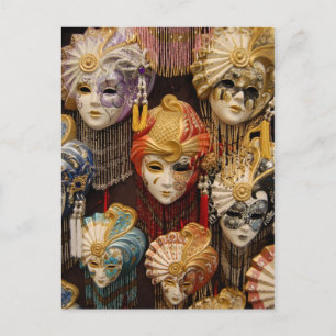 Postal Máscaras de carnaval en Venecia Italia