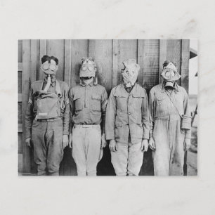 Postal Máscaras de gas de la era de la Primera Guerra Mun