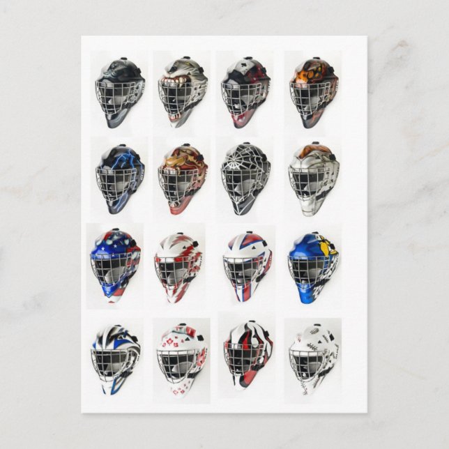 Postal Máscaras de hockey (Anverso)