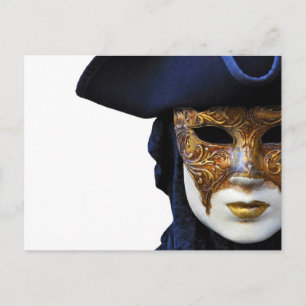 Postal máscaras de teatro del Carnaval de Venecia 