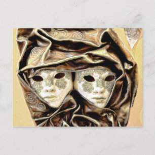 Postal Máscaras del Carnaval de Venecia