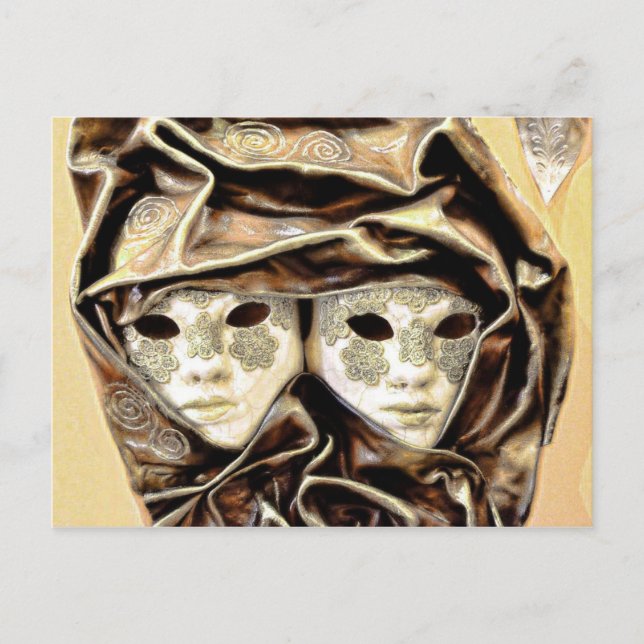 Postal Máscaras del Carnaval de Venecia (Anverso)