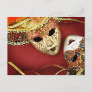 Postal Máscaras del carnaval del vintage