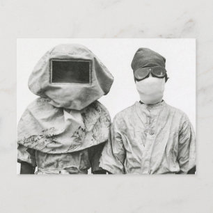 Postal Máscaras del experimento de la plaga Reproducción