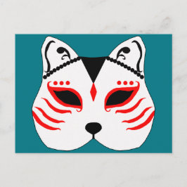 Postal Mascarilla de gato japonés