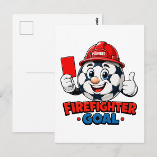 Postal Mascota Árbitro de Fútbol Bombero