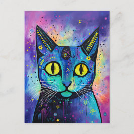 Postal Mascota de animales mixto de gato kitty gracioso