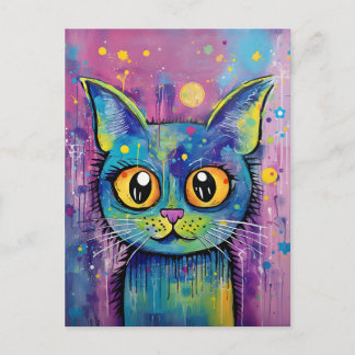 Postal Mascota de animales mixto de gato kitty gracioso