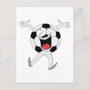 Postal Mascota de Balón de Fútbol Sonriente