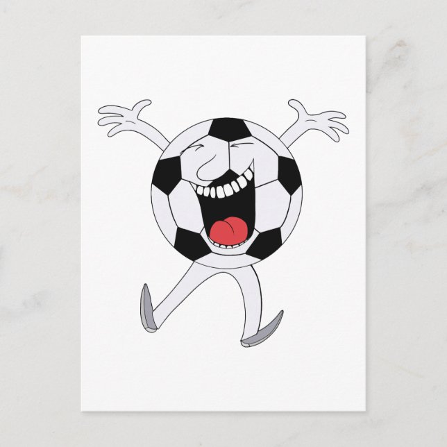 Postal Mascota de Balón de Fútbol Sonriente (Anverso)