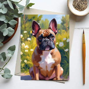 Postal Mascota de Bulldog francés pinta arte de perro