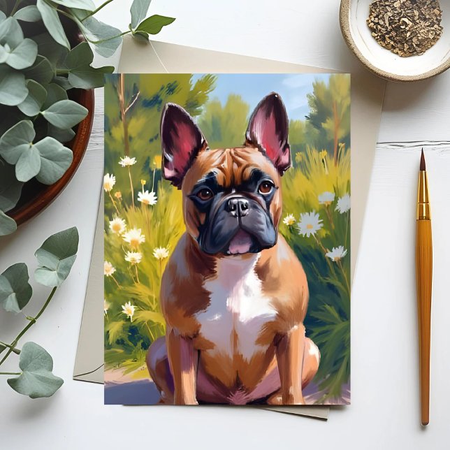 Postal Mascota de Bulldog francés pinta arte de perro (Subido por el creador)