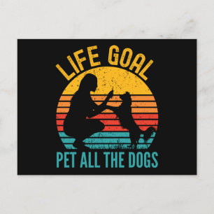 Postal Mascota de objetivo de vida Todos los perros diver