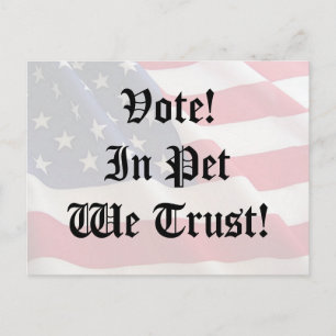 Postal Mascota de voto en el que confiamos