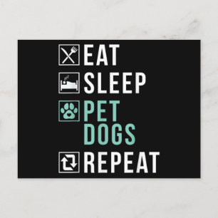 Postal Mascota del sueño de comer Perros repetidos Perros