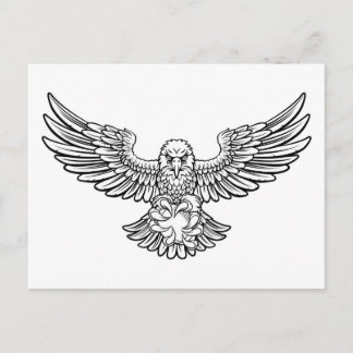 Postal Mascota deportiva Eagle American Football