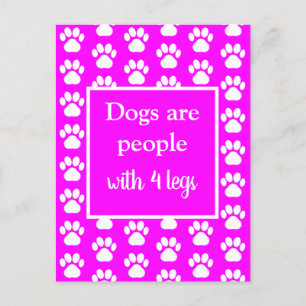 Postal Mascota divertida Paws Los perros son personas con