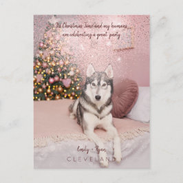 Postal Mascota fotográfico sofisticado Navidad Fiesta